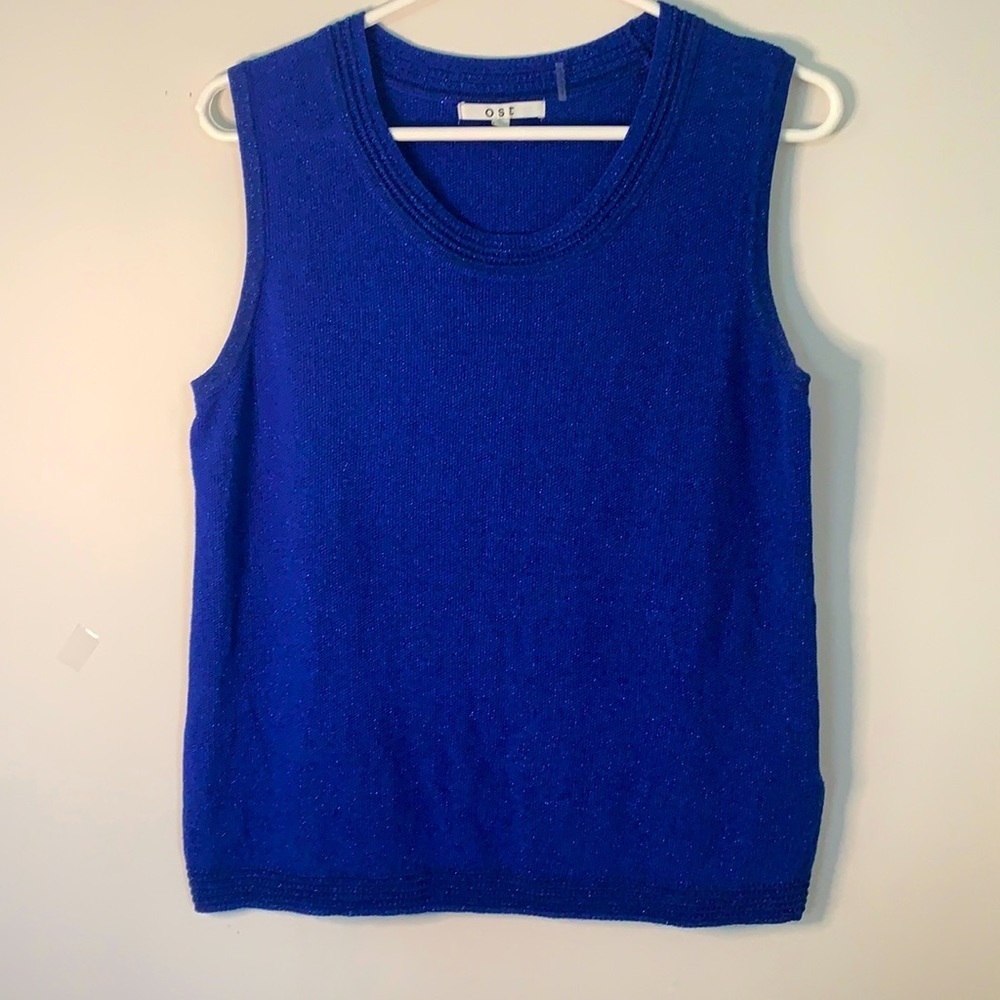 ROYAL BLUE SPARKLY SLEEVELESS TOP SIZE L